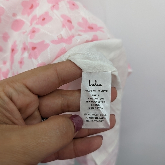 NWT LULU'S Just Dainty Floral Strapless Lace Up Back Mini Dress - Picture 6 of 8